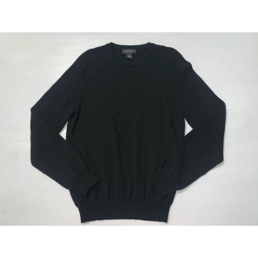 The Mens Store Bloomingdales Cashmere Sweater Size Large Black Crewneck Pullover